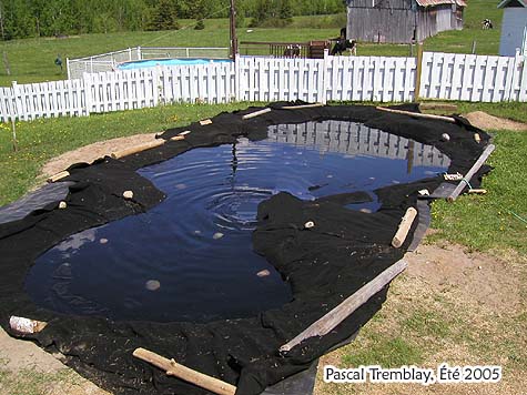 Remplir bassin - Comment contruire un bassin ou jardin d'eau - Toile gotextile pour bassin